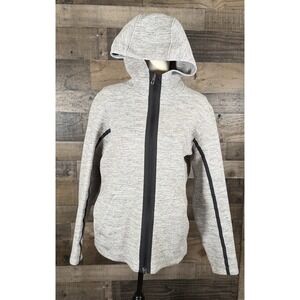 Lululemon Stratum Hoodie Hood Jacket Mens Medium Heathered Gray Zip Active